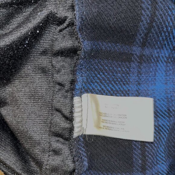ORVIS Heavy Flannel Button Down Shirt Shacket - Black & Blue Plaid - EUC - LARGE - Picture 8 of 9